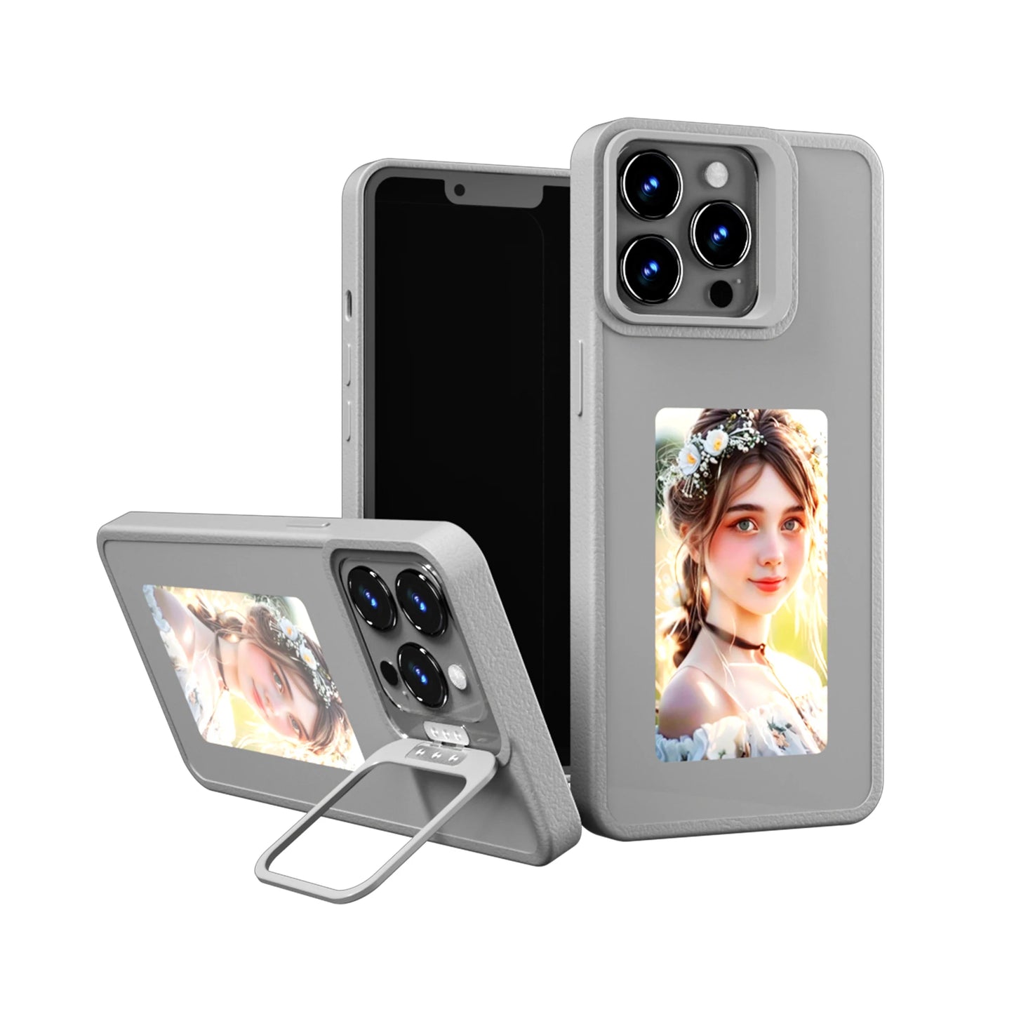 Luxurious Upgraded NFC DIY Photo Ink Phone Case for 13 Case 15 16 Pro Max Bluetooth Screen Protector Protection Bracket