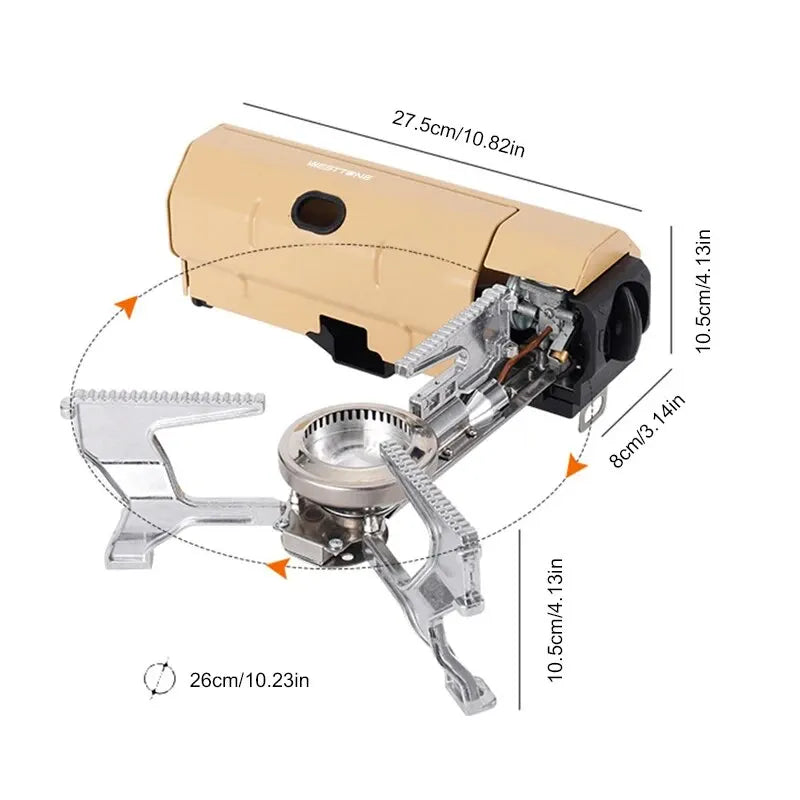 "Ultimate Portable Camping Gas Stove - 2670W Folding Cassette Burner for Outdoor Cooking & Picnics!"