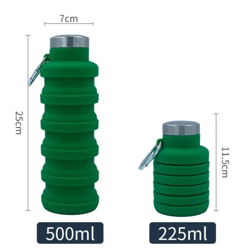 Collapsible Water Bottle Silicone Bottles New Portable Silicone Water Bottle Retractable Folding Bottle Outdoor Travel Tools