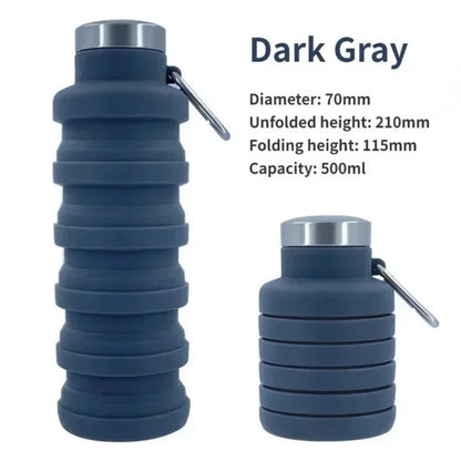 Collapsible Water Bottle Silicone Bottles New Portable Silicone Water Bottle Retractable Folding Bottle Outdoor Travel Tools