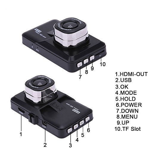 Black Box Dash Cam 1080P G-Sensor Looping Bilkamera