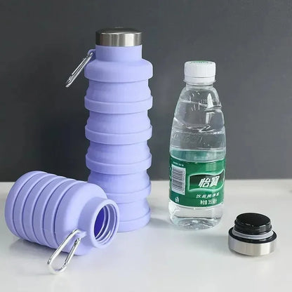 Collapsible Water Bottle Silicone Bottles New Portable Silicone Water Bottle Retractable Folding Bottle Outdoor Travel Tools