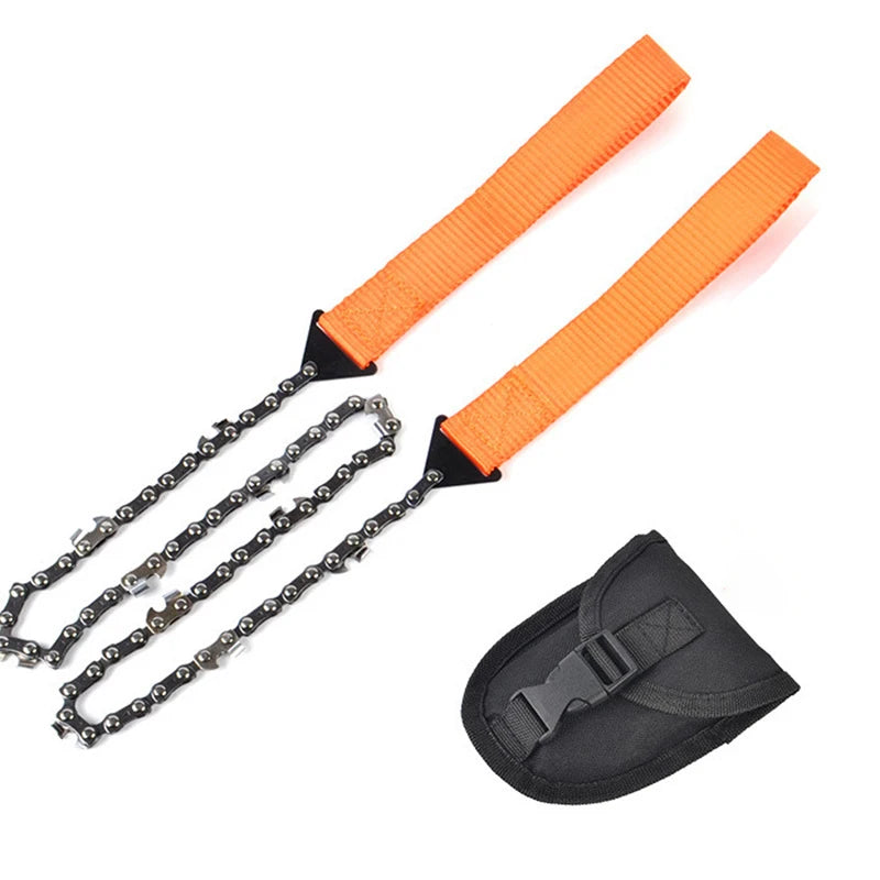 Portable Survival Chainsaw with 11/33 Tooth Design - Emergency Camping and Hiking Tool, Compact Outdoor Pocket Chainsaw