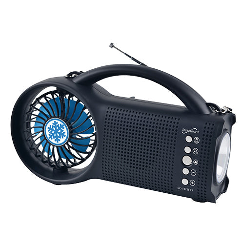 Supersonic Solar Power Bluetooth Speaker with FM Radio / LED Torch Light / Fan