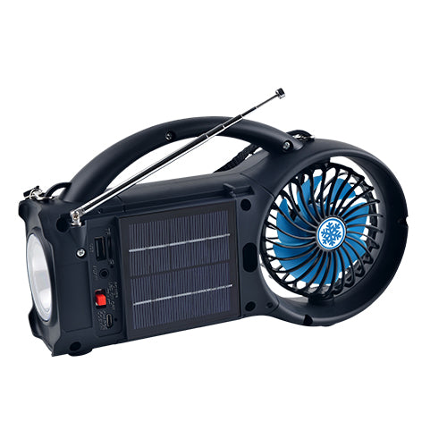 Supersonic Solar Power Bluetooth-högtalare med FM-radio / LED ficklampa / fläkt