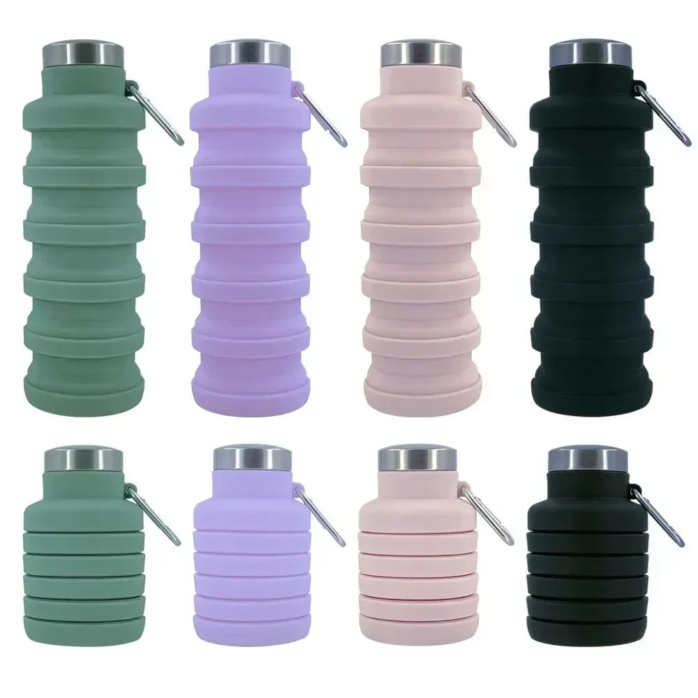 Collapsible Water Bottle Silicone Bottles New Portable Silicone Water Bottle Retractable Folding Bottle Outdoor Travel Tools