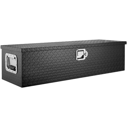 VEVOR Heavy Duty Aluminum Truck Bed Tool Box, Diamond Plate Tool Box with Side Handle and Lock Keys, Storage Tool Box Chest Box Organizer for Pickup, Truck Bed, RV, Trailer, 39"x13"x10", Black