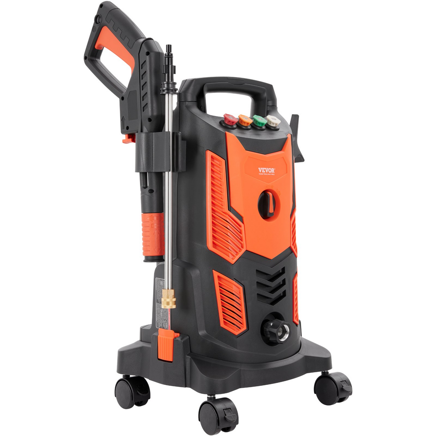 VEVOR Electric Pressure Washer, 2300 PSI, Max. 1.9 GPM, 1900W Power Washer w/ 26 ft Hose, 4 Quick Connect Nozzles, Foam Cannon, Retractable Handle for Portable to Clean Patios, Cars, Fences, Driveways