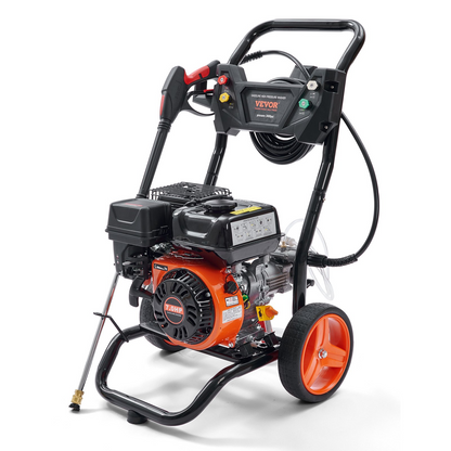 VEVOR Gas Pressure Washer, 3400 PSI 2.6 GPM, Gas Powered Pressure Washer with Aluminum Pump, Spray Gun and Extension Wand, 5 Quick Connect Nozzles, for Cleaning Cars, Homes, Driveways, Patios