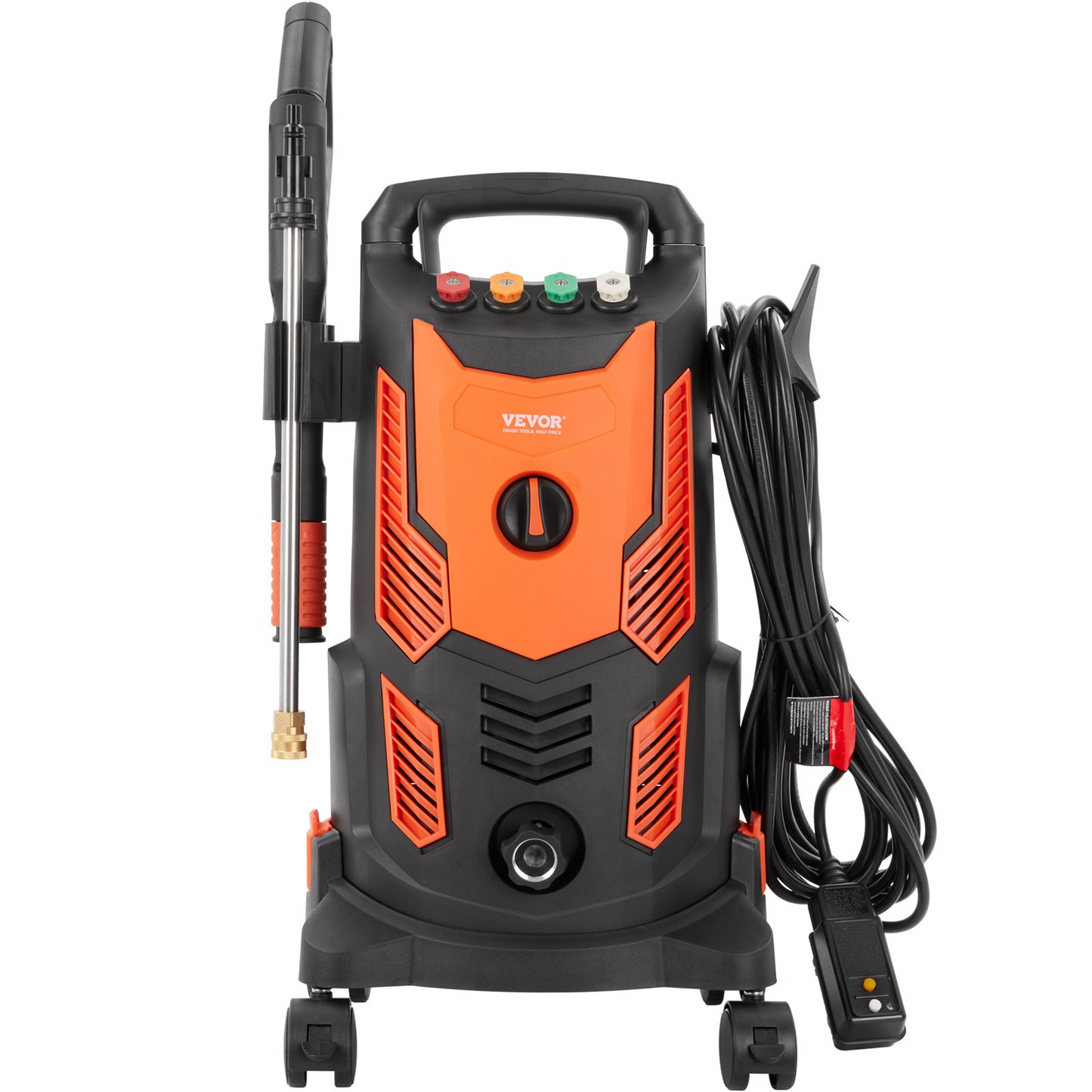 VEVOR Electric Pressure Washer, 2300 PSI, Max. 1.9 GPM, 1900W Power Washer w/ 26 ft Hose, 4 Quick Connect Nozzles, Foam Cannon, Retractable Handle for Portable to Clean Patios, Cars, Fences, Driveways