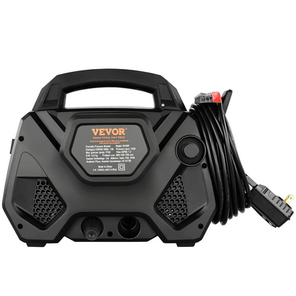 VEVOR Electric Pressure Washer, 2150-PSI 1.85-GPM, Foam Cannon High-Pressure with 5 Different Nozzle, 20ft Hose/35ft Cord Lightweight Washer, Portable Cleans Cars/Fences/Patios/Furniture/Floor/Window