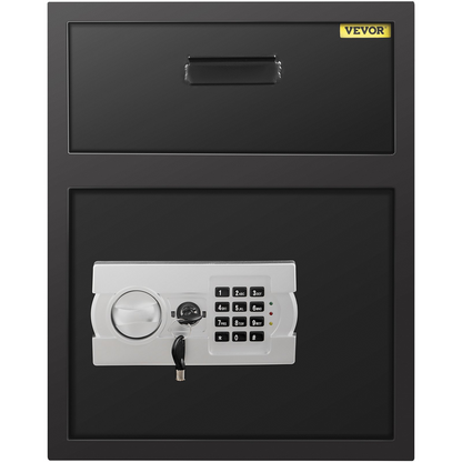 VEVOR Digital Depository Safe 1.7 Cubic Feet Made of Carbon Steel Electronic Code Lock Depository Safe with Deposit Slot with Two Emergency Keys Depository Box for Home Hotel Restaurant and Office