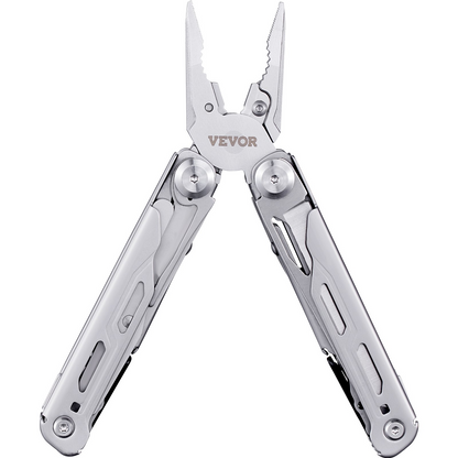 VEVOR 16-In-1 Multitool Pliers, Multi Tool Pliers, Cutters, Knife, Scissors, Ruler, Screwdrivers, Wood Saw, Can Bottle Opener, with Safety Locking and Sheath, for Survival, Camping, Hunting and Hiking