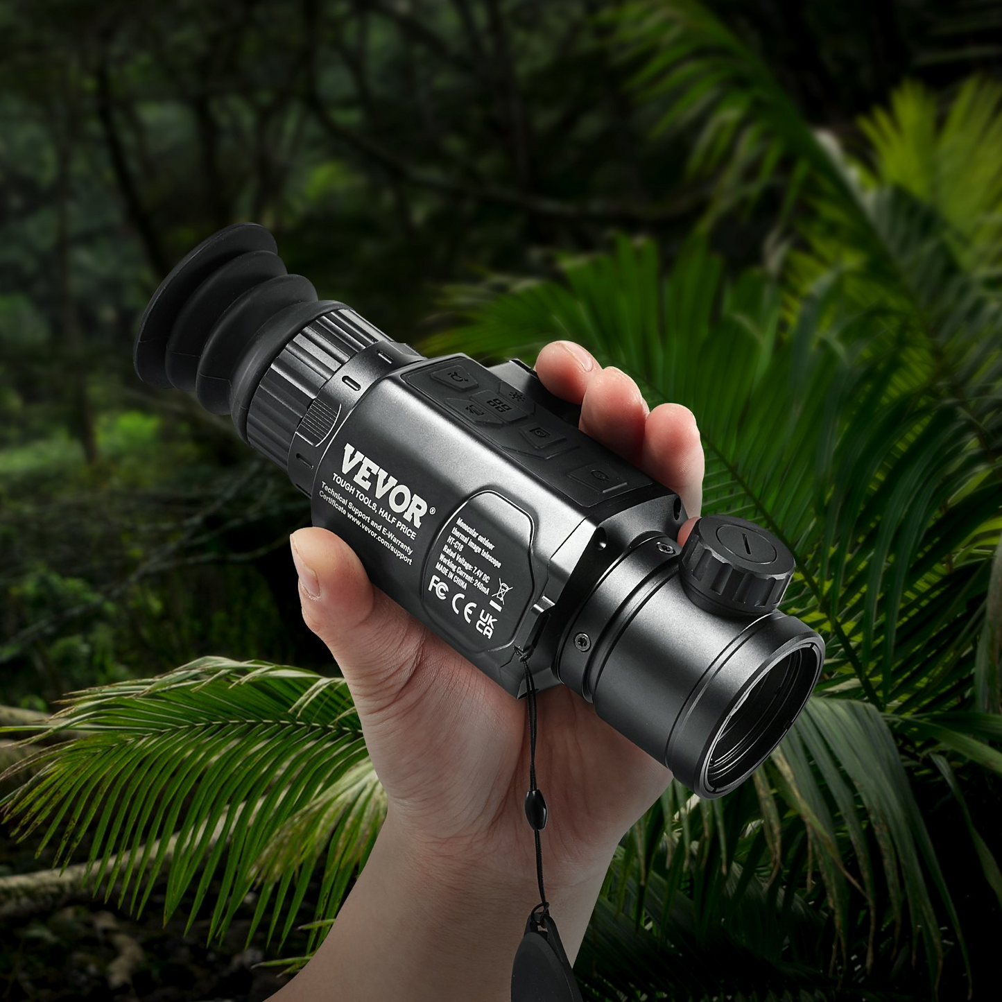 VEVOR termisk kamera Monocular Hunting Imaging Telescope 1X -8X Zoom 0,39" OLED-skärm