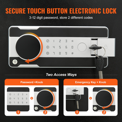 VEVOR 1,7 Cub Depository Safe, Deponeringsskåp med Drop Slot, elektroniskt kodlås och 2 Emergency Keys, 17,71'' x 13,77'' x 13,77'' Business Drop Slot Säkert för kontanter, post i hemmet, hotell, kontor