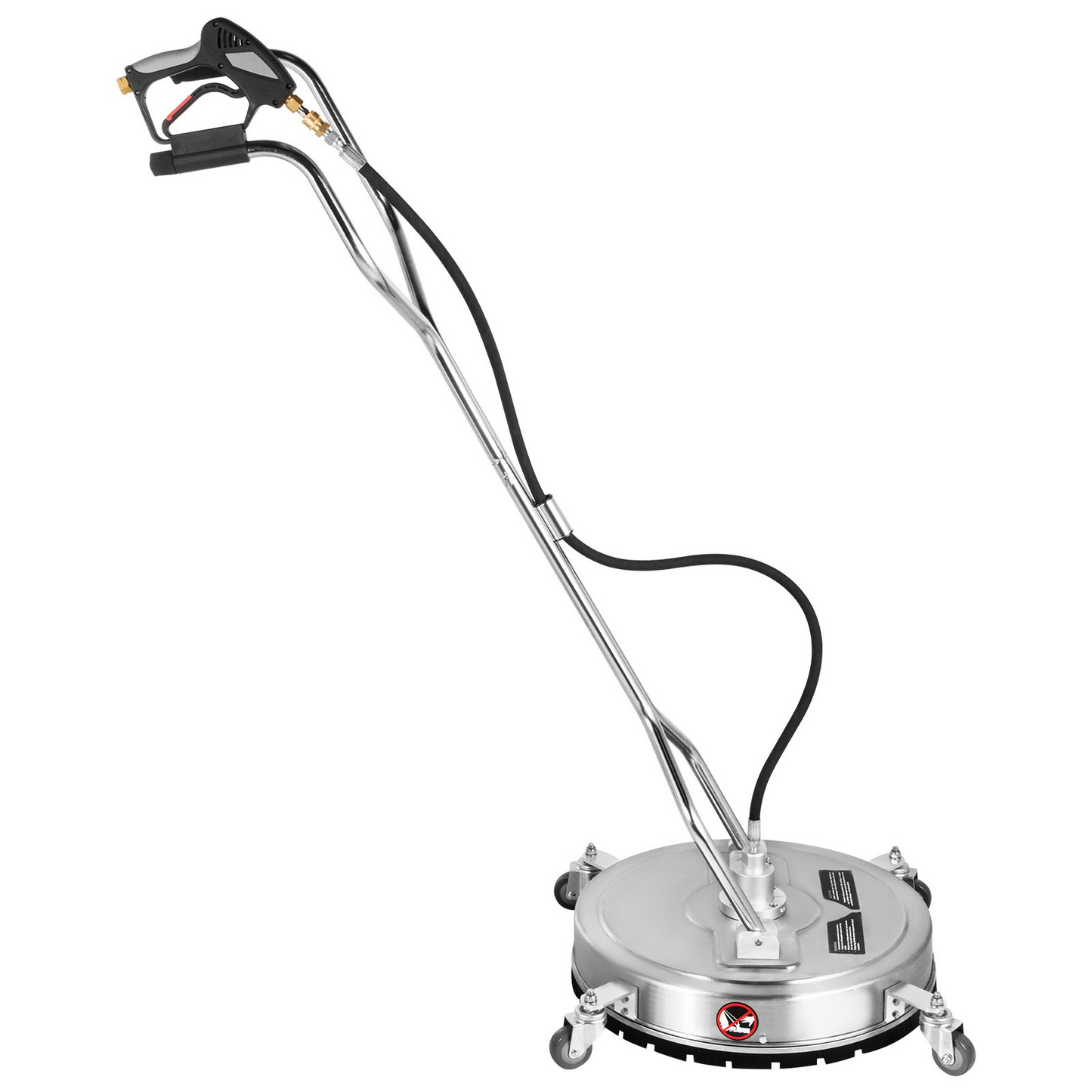 VEVOR Surface Cleaner 18 inch Flat Surface Cleaner for Pressure Washer 4000psi Pressure with 3/8 Quick Connector Surface Cleaner W/ Casters 10.5GPM Stainless Steel Rotating Rod & 3 Nozzle for Patio