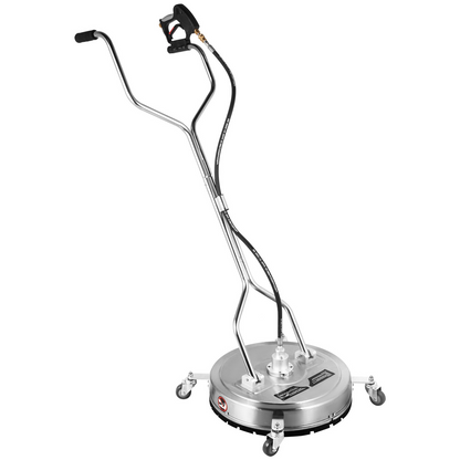 VEVOR Surface Cleaner 18 inch Flat Surface Cleaner for Pressure Washer 4000psi Pressure with 3/8 Quick Connector Surface Cleaner W/ Casters 10.5GPM Stainless Steel Rotating Rod & 3 Nozzle for Patio