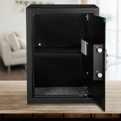 VEVOR Safe Box, 2,1 CU.FT Fingerprint Safe Box för pengar med 2 nycklar &amp; digital knappsats, Q235 stål kassaskåp för förvaring av kontanter, smycken, pistoler, dokument, klockor i hem &amp; kontor och hotell