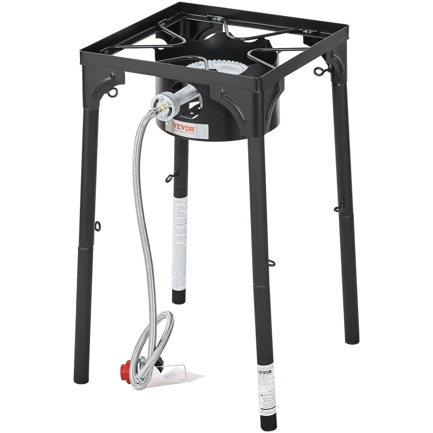 VEVOR Enkelbrännare utomhuscampingspis, 30 000 BTU Camping Modular Cooking Spis, Heavy Duty Gasspis i kolstål med avtagbart benställ &amp; PSI-regulator, för BBQ Home Camp Patio RV Matlagning