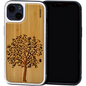 iPhone 13 Mini bamboo wood case tree engraved backside with TPU bumper