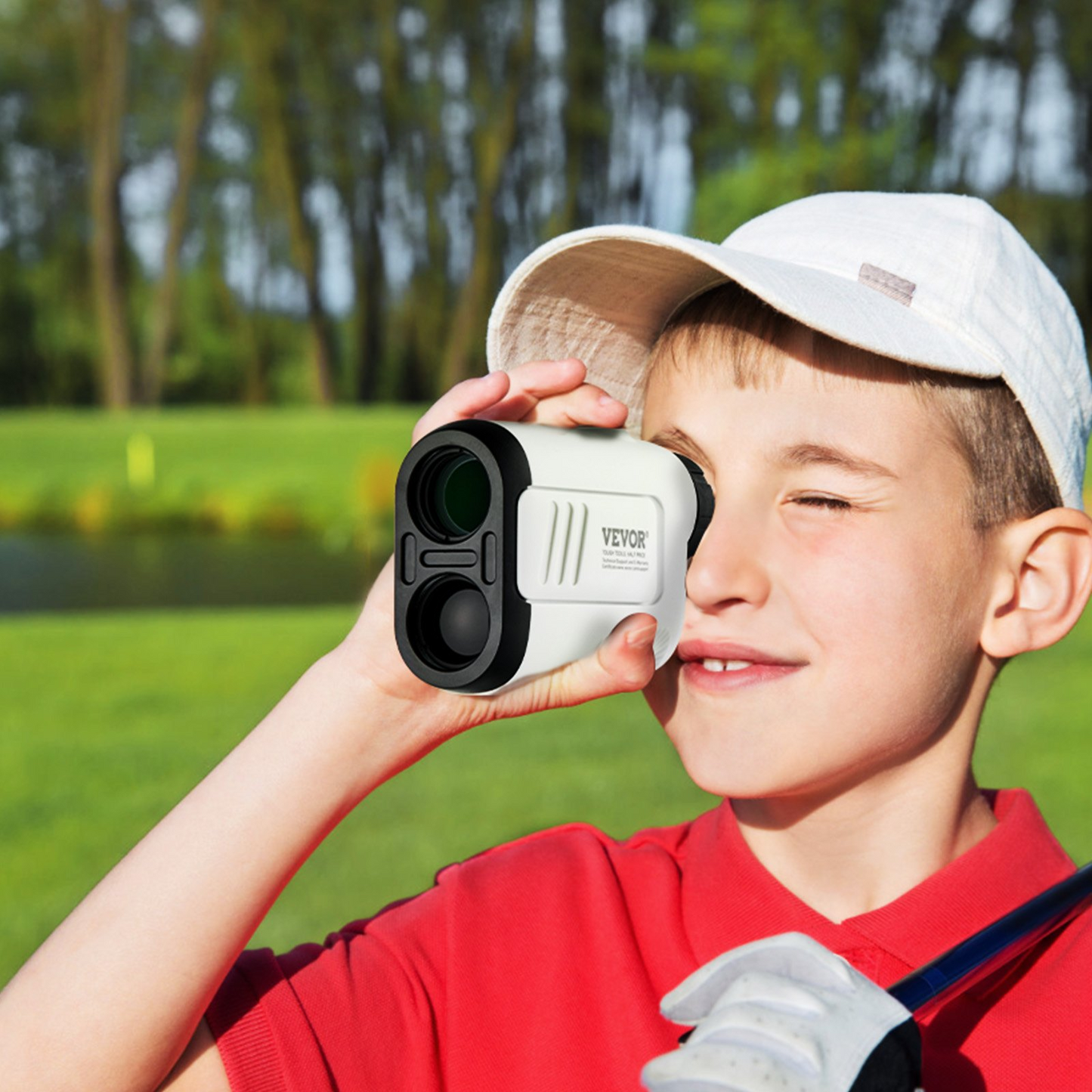 VEVOR golfavståndsmätare, 650 yards lasergolfjaktavståndsmätare, 6X förstoringsavståndsmätning, golftillbehör med högprecisionsflagglås, lutningsbrytare, kontinuerlig skanning och batterier