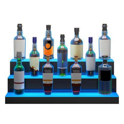 VEVOR LED Lighted Liquor Bottle Display Bar Shelf RF & App Control 30" 3-Step