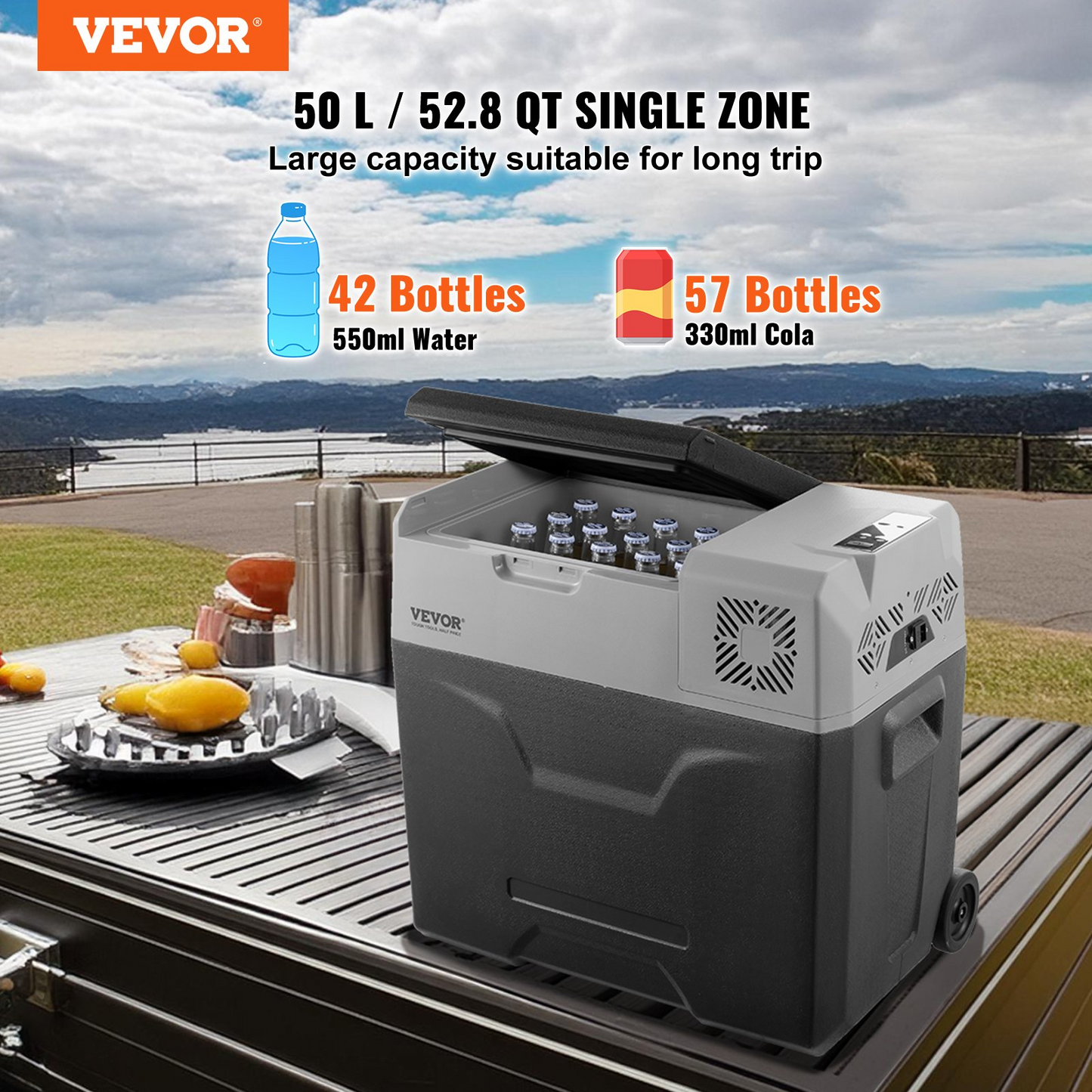 VEVOR Portable Car Refrigerator Freezer Compressor 50 L Single Zone for Car Home