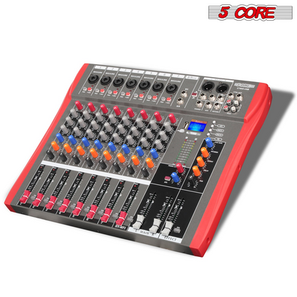 5 Core Audio Mixer 8 Channel DJ Equipment with Bluetooth USB Sound Board Console