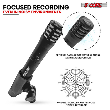 5Core Dynamic Instrument Microphone Professional XLR Cardioid Pencil Stick Condenser Mic