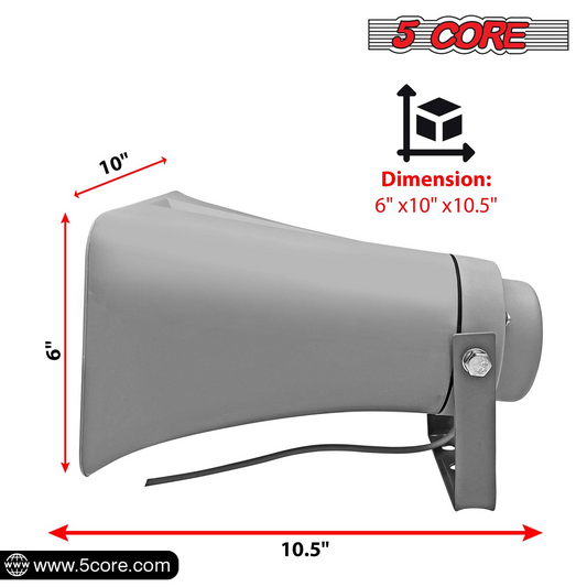 5-kärnig PA-hornhögtalare utomhus 6" x 10" Sirenhögtalare 200W PMPO Loud Driver Horn