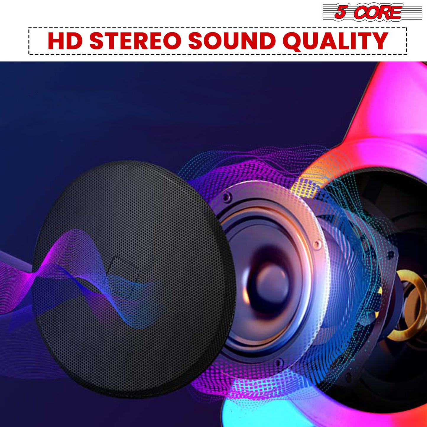 5Core Bluetooth Party Speaker 12 inch PA RGB Partybox Karaoke Machine + 2 Wireless Mic