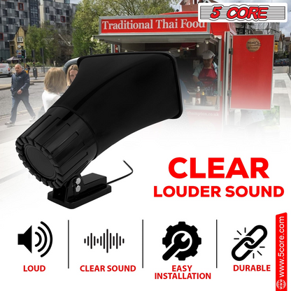 5Core Indoor Outdoor PA Horn Speaker 5 x 8 Inch Loud PA System 8 Ohm 65W Loud Siren Audio