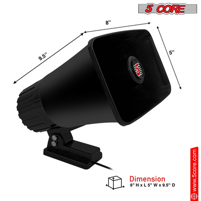 5-kärnig inomhus PA-hornhögtalare utomhus 5 x 8 tum högt PA-system 8 Ohm 65 W högljud siren