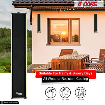 5Core Outdoor Speakers Stereo In Wall 300W Peak Passive Home Audio System