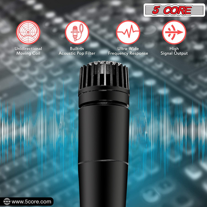 5Core XLR Microphone Dynamic Mic Karaoke Singing Studio Microfono Handheld Mics