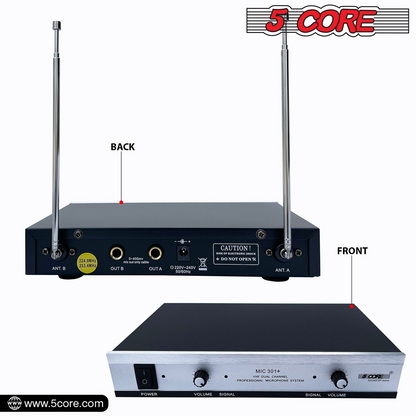 5-kärnig trådlös mikrofon VHF handhållen mikrofon Inalambrico &amp; 1 krage Mic + mottagare