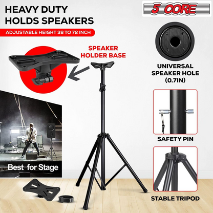 5 Core 15 Inch Professional 4000 W Powered PA System Pair 2 Way TWS Bluetooth Speaker +4 Wireless UHF Mics +2 Stand +2 Bags XLR in/Out Active Preamp Outdoor Sound Set for DJ Party