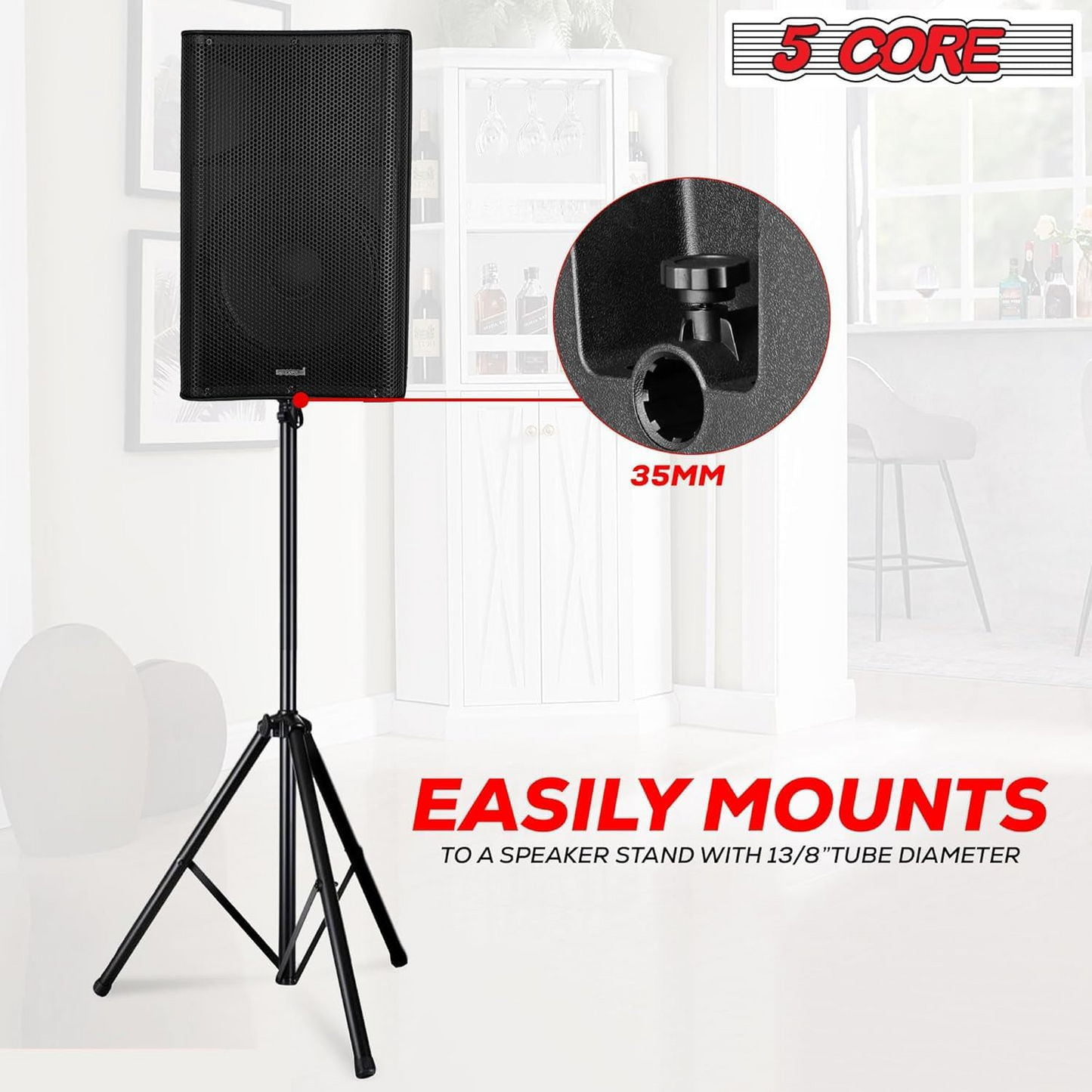 5 Core 15 Inch Professional 4000 W Powered PA System Par 2 Way TWS Bluetooth-högtalare +4 trådlösa UHF-mikrofoner +2 stativ +2 påsar XLR in/out Active Preamp Outdoor Sound Set för DJ Party