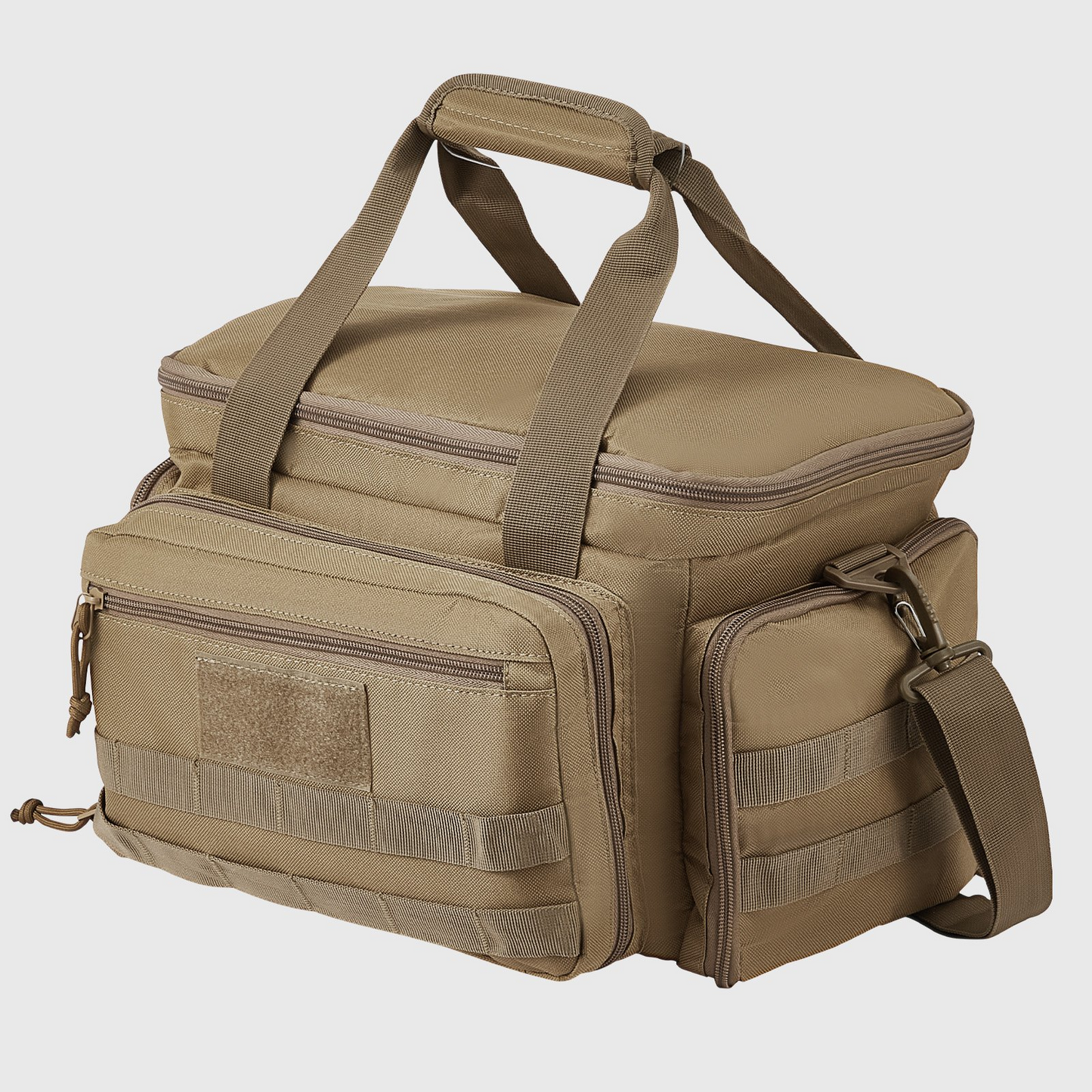 VEVOR Range Bag for 4 Pistols Tactical Gun Range Bag Single Shoulder Strip Brown