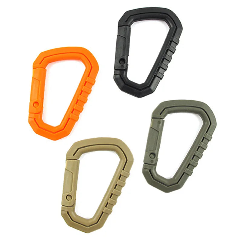 1Pcs Medium Tactical Hiking Accessories Outdoor Carabiner Trekking Backpack Buckle D Shape Plastic Carabiner Outdoor Safety Buck