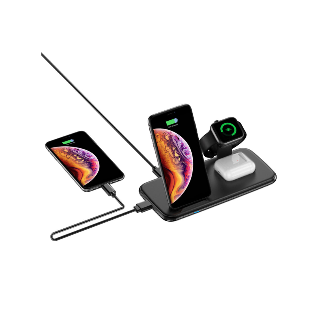 4 in 1 Wireless Fast Charging Hub - Charge Your Devices Simultaneously