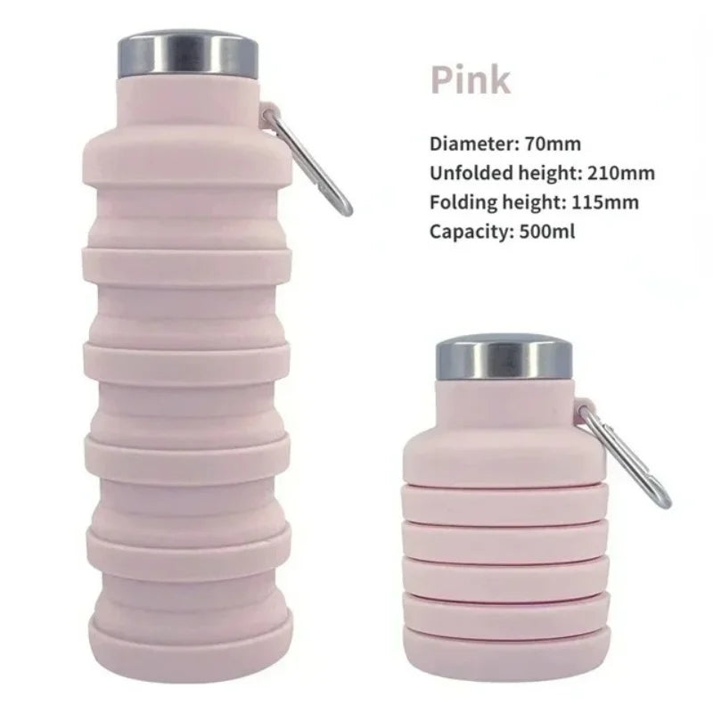 Collapsible Water Bottle Silicone Bottles New Portable Silicone Water Bottle Retractable Folding Bottle Outdoor Travel Tools