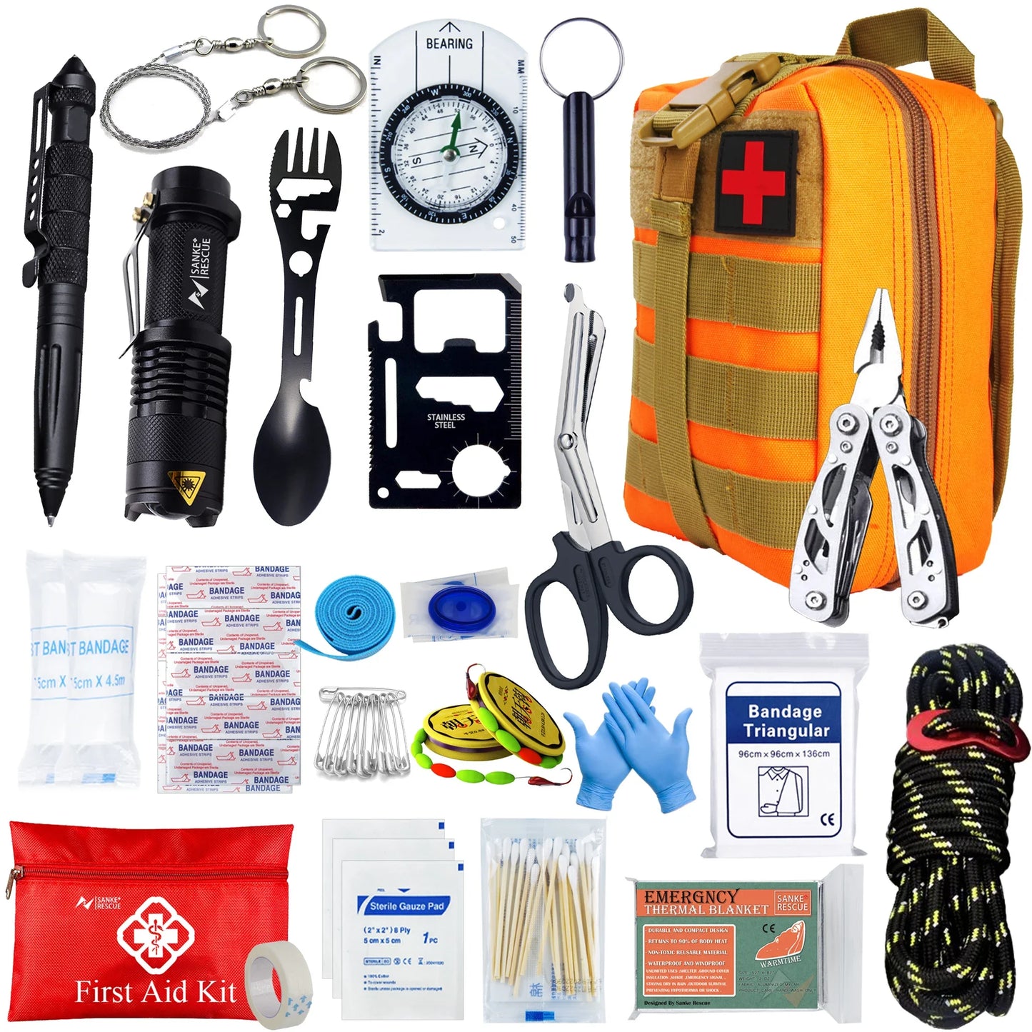 Tactical First Aid Kit in the Car Acessories Survival Kits Camping Equipments Medical Bag Self-Defense EDC Pouch Ifak