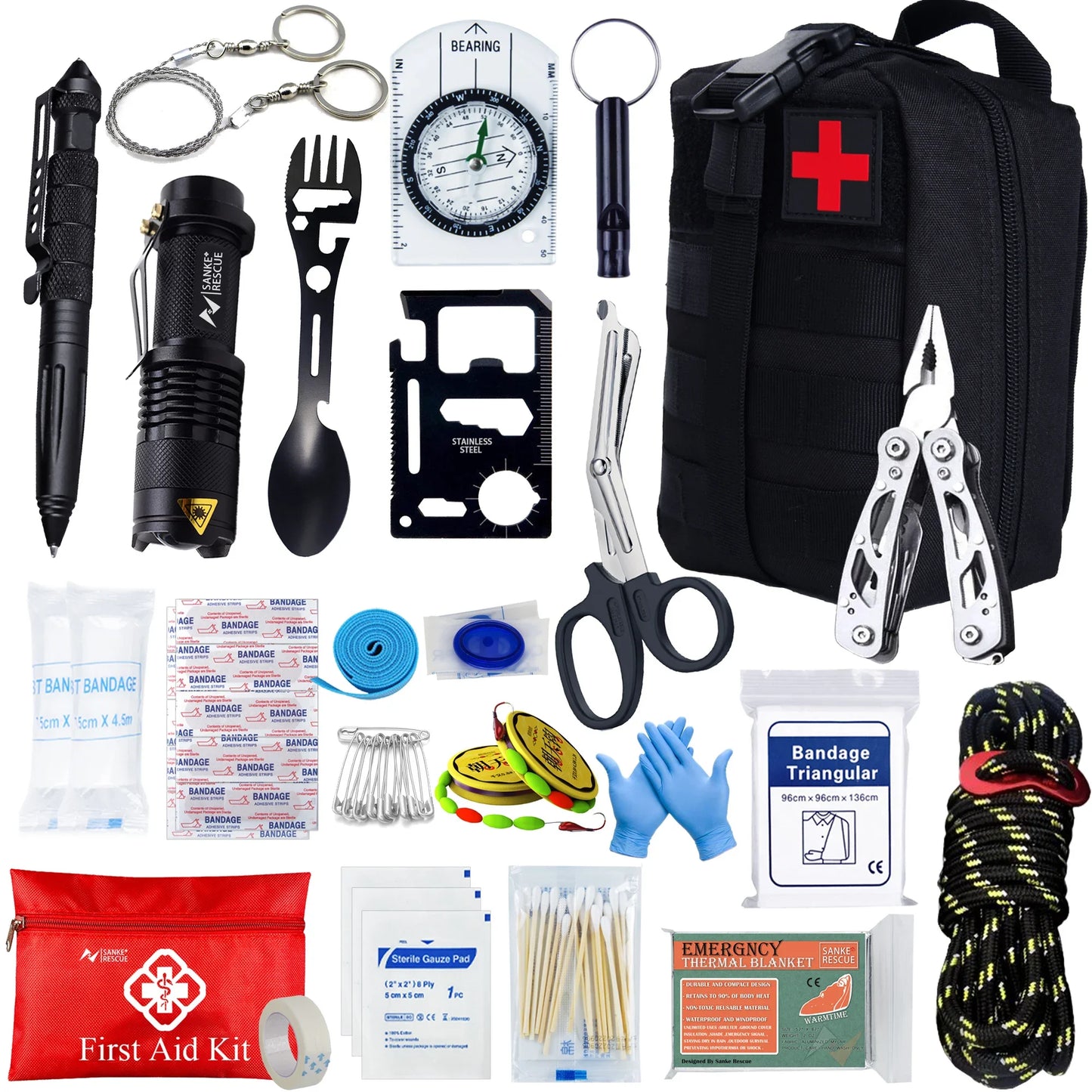 Tactical First Aid Kit in the Car Acessories Survival Kits Camping Equipments Medical Bag Self-Defense EDC Pouch Ifak