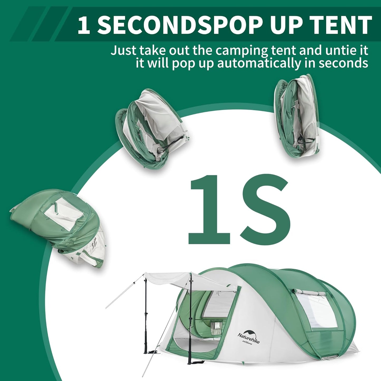 2-3 Person Poo up Tent, Easy Setup Instant Tent, Pop up Tent for Camping, Hiking