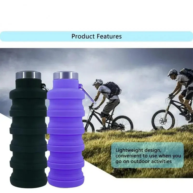 Collapsible Water Bottle Silicone Bottles New Portable Silicone Water Bottle Retractable Folding Bottle Outdoor Travel Tools