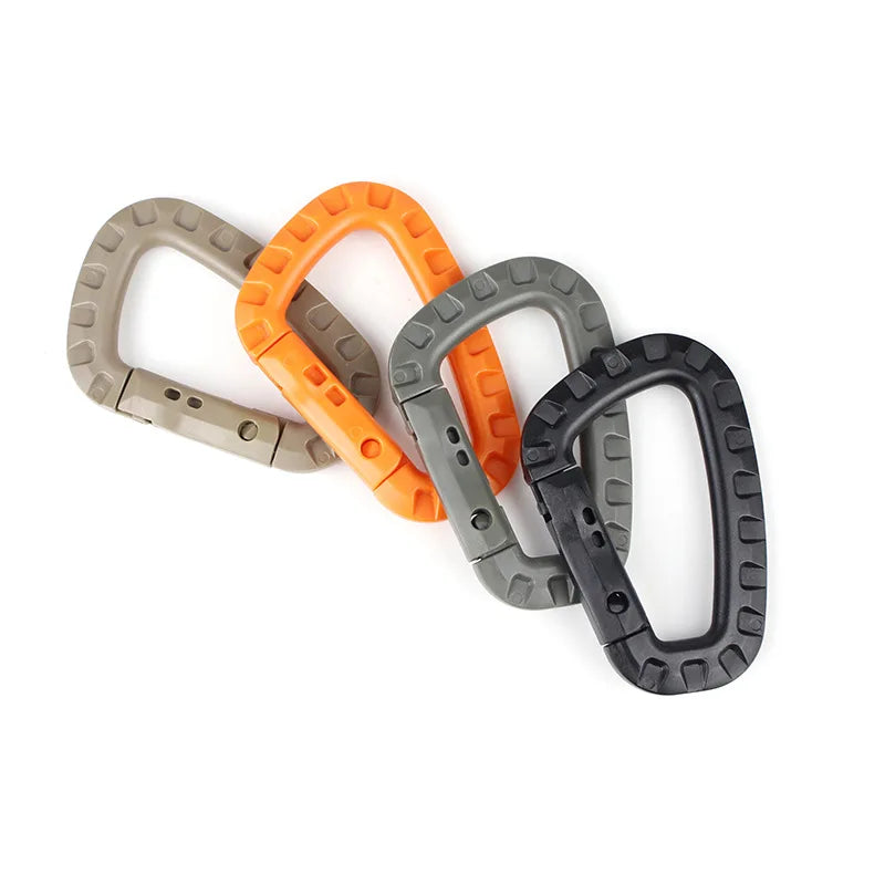 1Pcs Medium Tactical Hiking Accessories Outdoor Carabiner Trekking Backpack Buckle D Shape Plastic Carabiner Outdoor Safety Buck