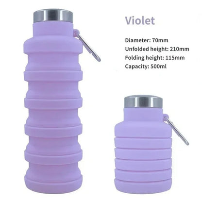 Collapsible Water Bottle Silicone Bottles New Portable Silicone Water Bottle Retractable Folding Bottle Outdoor Travel Tools