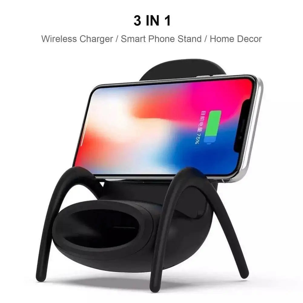 Mini Chair Wireless Charger Stand  15W Wireless Charging Stand Portable Mobile Phone Holder Charge Dock Station