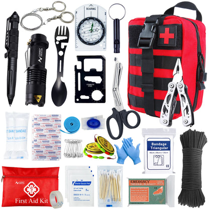 Tactical First Aid Kit in the Car Acessories Survival Kits Camping Equipments Medical Bag Self-Defense EDC Pouch Ifak